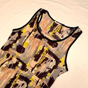 Blush Patterned Medium High Low Tank Dress